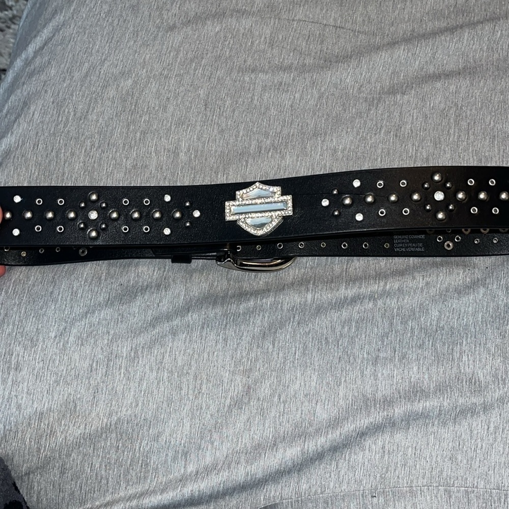 Harley-Davidson® NWOT Women's Dazzler Genuine Leather Belt Black - Picture 3 of 8